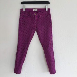 Current Elliott Purple Polka Dot Pants/Jeans